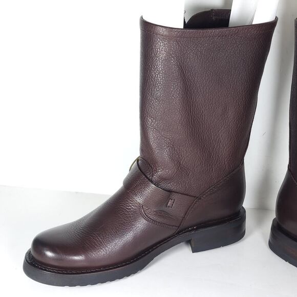 Frye Women's Veronica Short US 6B Brown Leather Pull On Moto Biker Boots - Picture 7 of 13